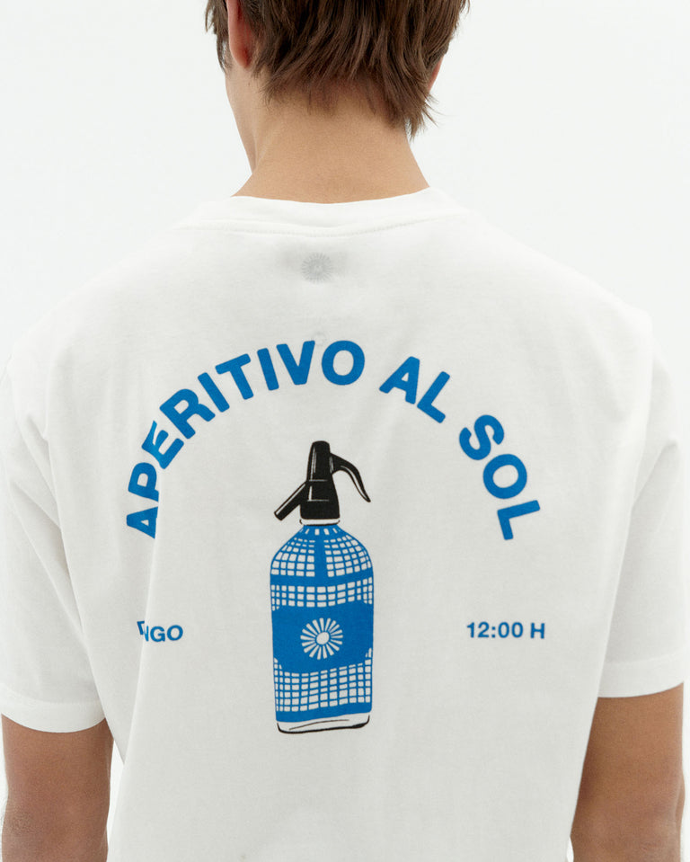 Camiseta blanca aperitivo Zach sostenible-5