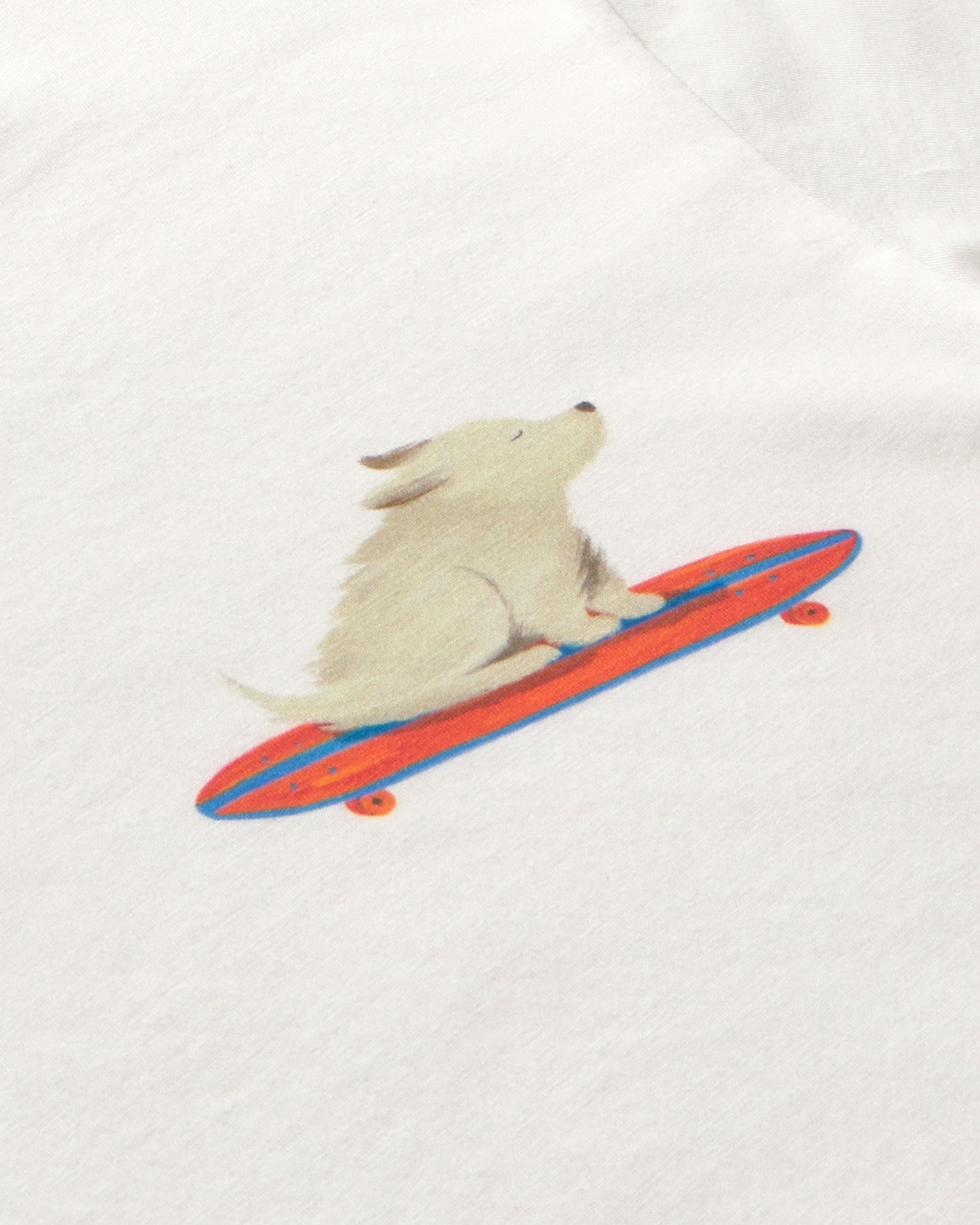 Camiseta blanca skater dog Zach sostenible - silueta 2