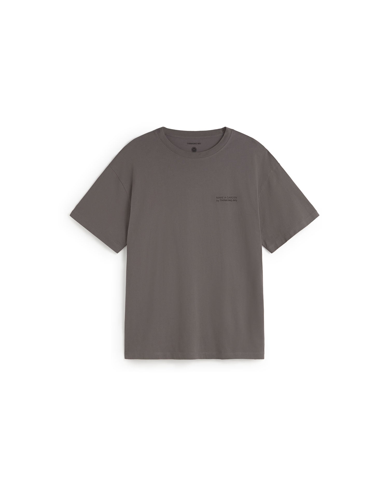 Camiseta gris bordada a mano flower Aaron sostenible silueta - 1
