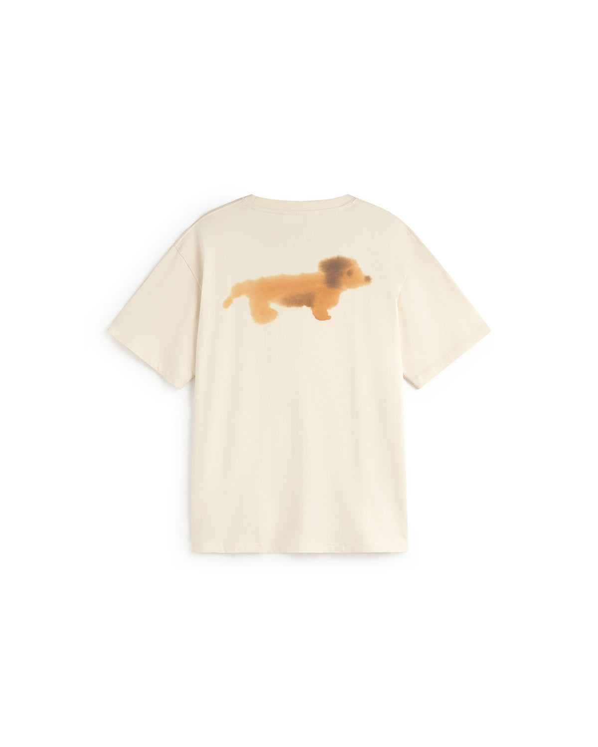 Camiseta blanca perro salchicha Aaron sostenible silueta - 1