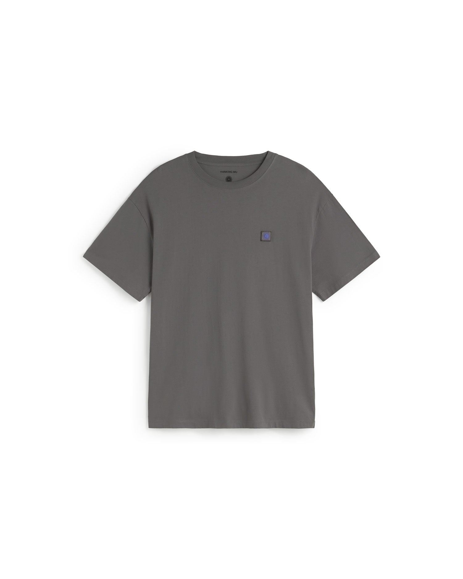 Camiseta gris sol espalda azul Aaron sostenible silueta - 1