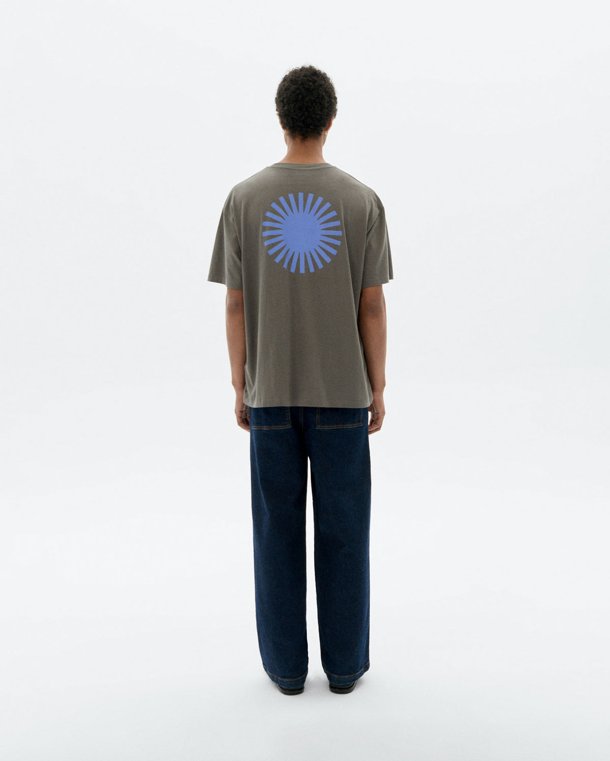 Camiseta gris sol espalda azul Aaron sostenible - 4