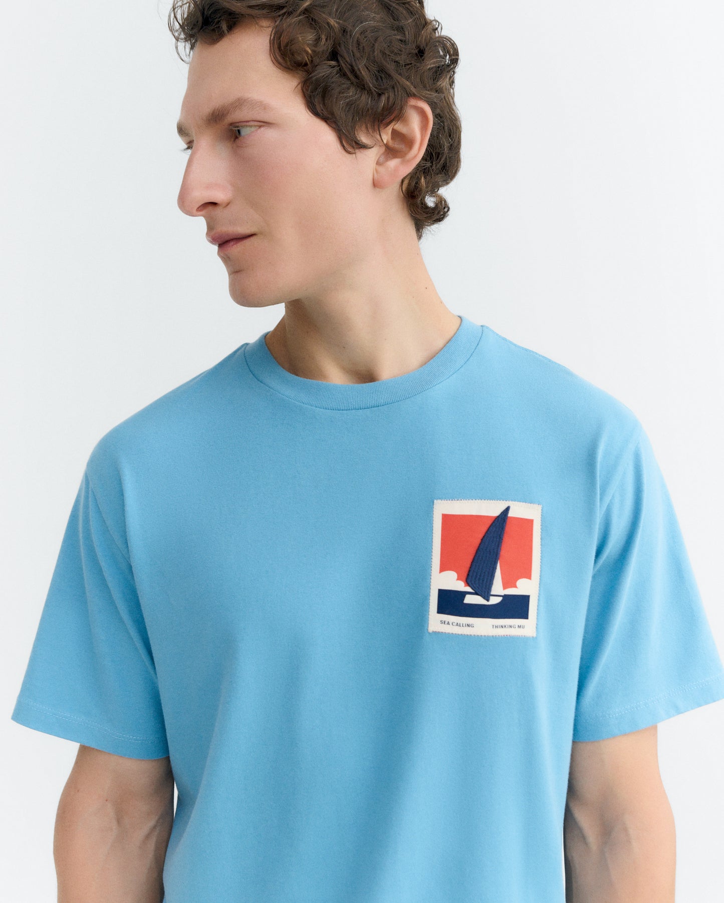 Camiseta azul patched optimist Zach sostenible - 3