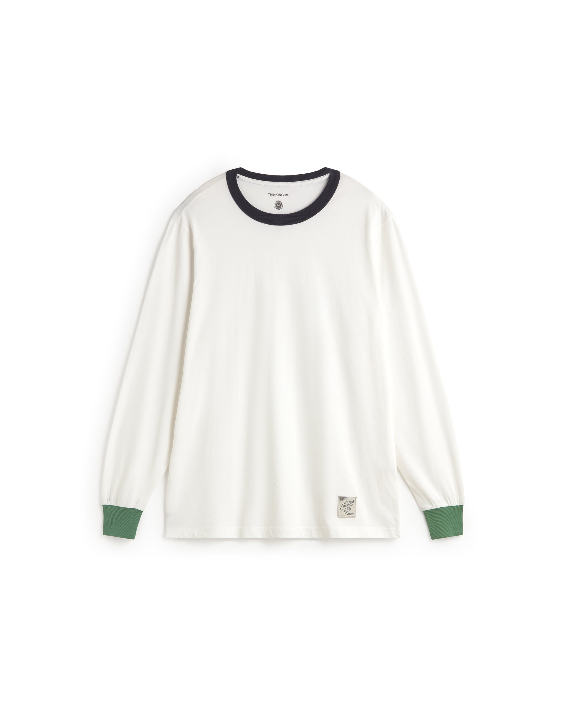 Camiseta manga larga puños verdes Emilio R sostenible silueta - 1