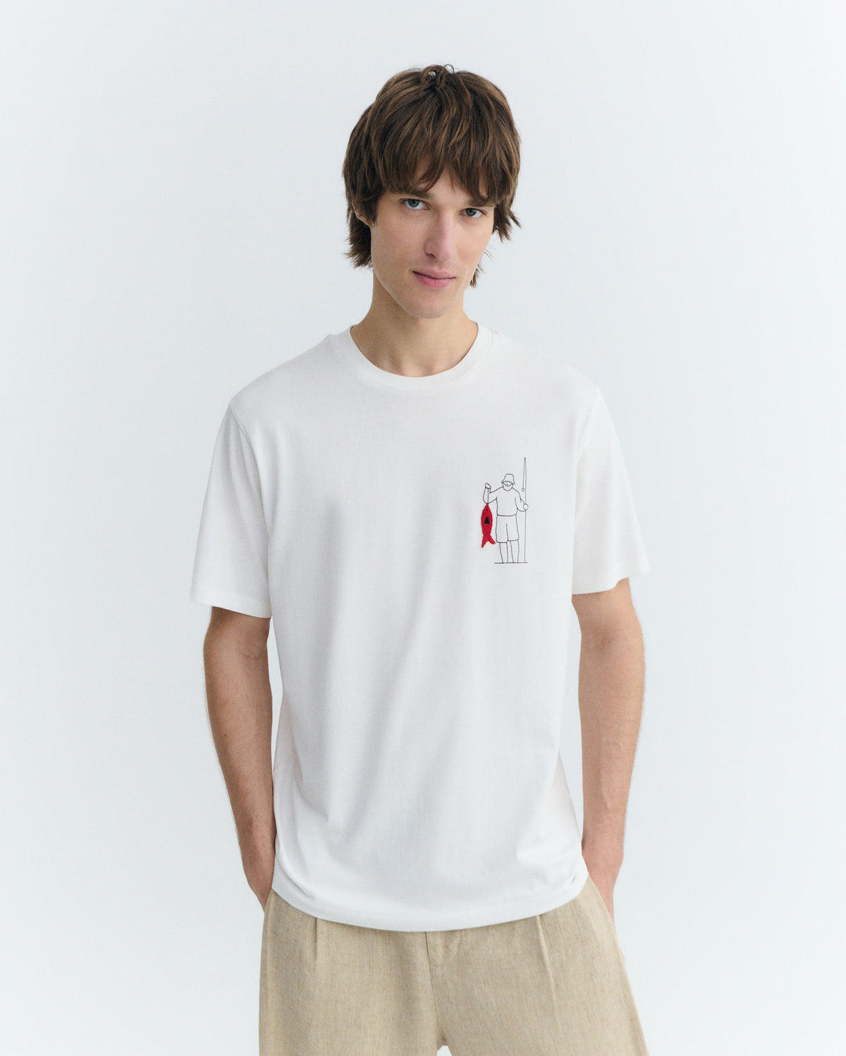 Camiseta bordada fisherman Zach sostenible - 4