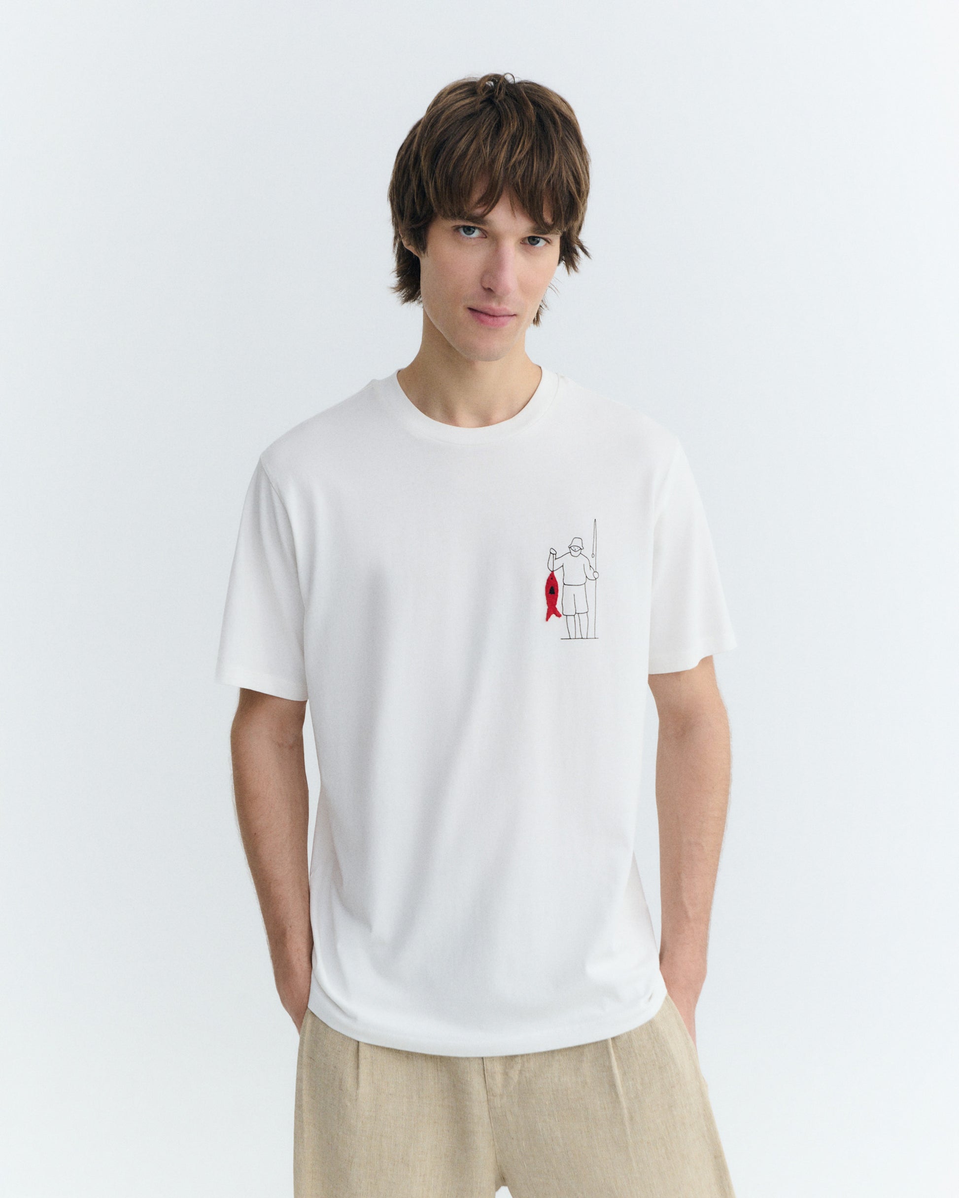 Camiseta bordada fisherman Zach sostenible - 4