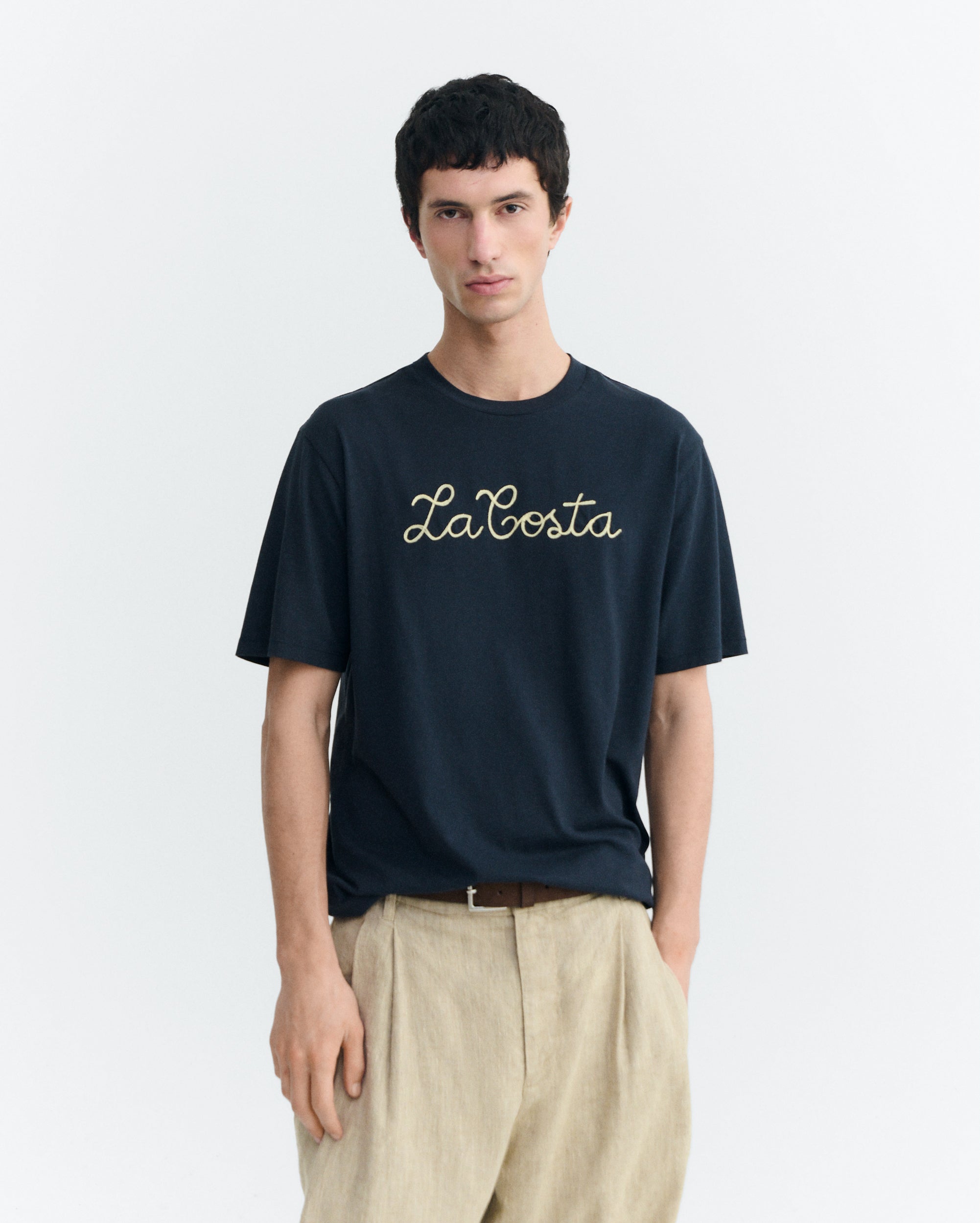 Men's Hand Embroidered T-Shirt La Costa Zach | Thinking Mu