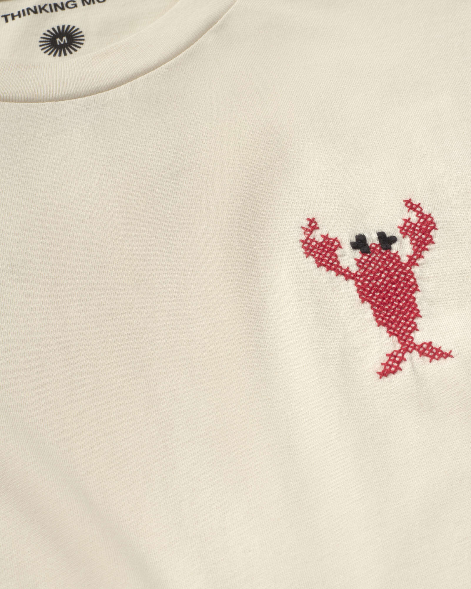 Lobster Zach Men's Embroidered T-Shirt - Thinking Mu