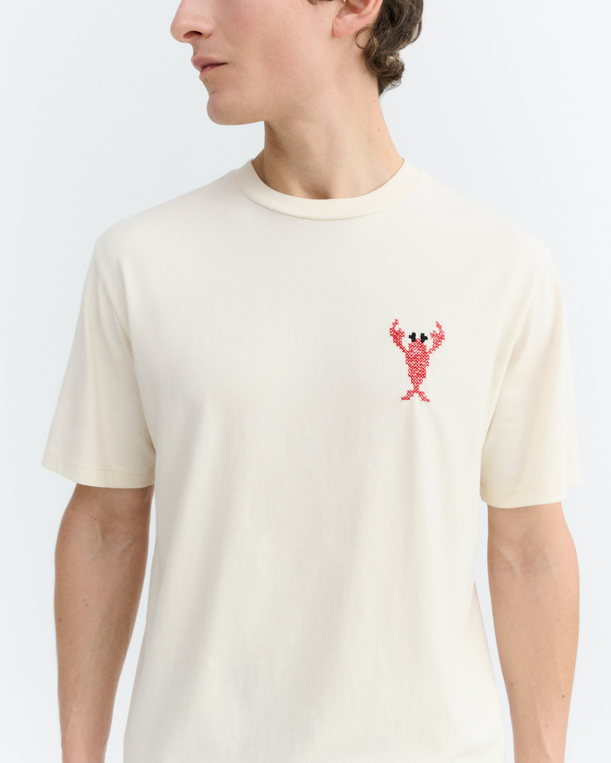 Camiseta bordada lobster Zach sostenible - 3