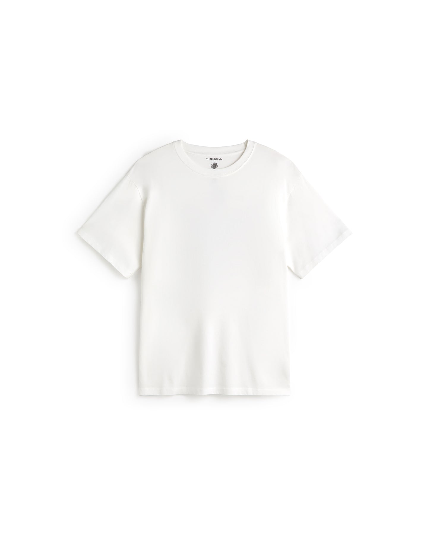 Camiseta blanca patched sol espalda Aaron sostenible silueta - 1