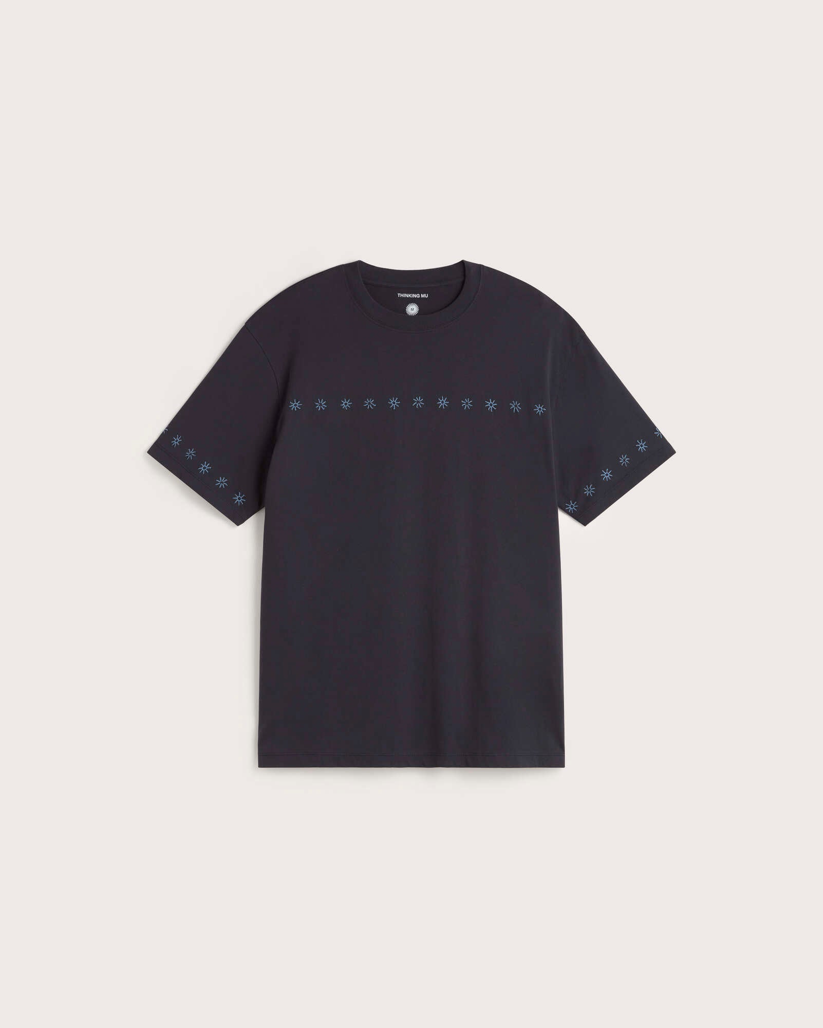 Camiseta navy bordada Aaron sostenible silueta - 1