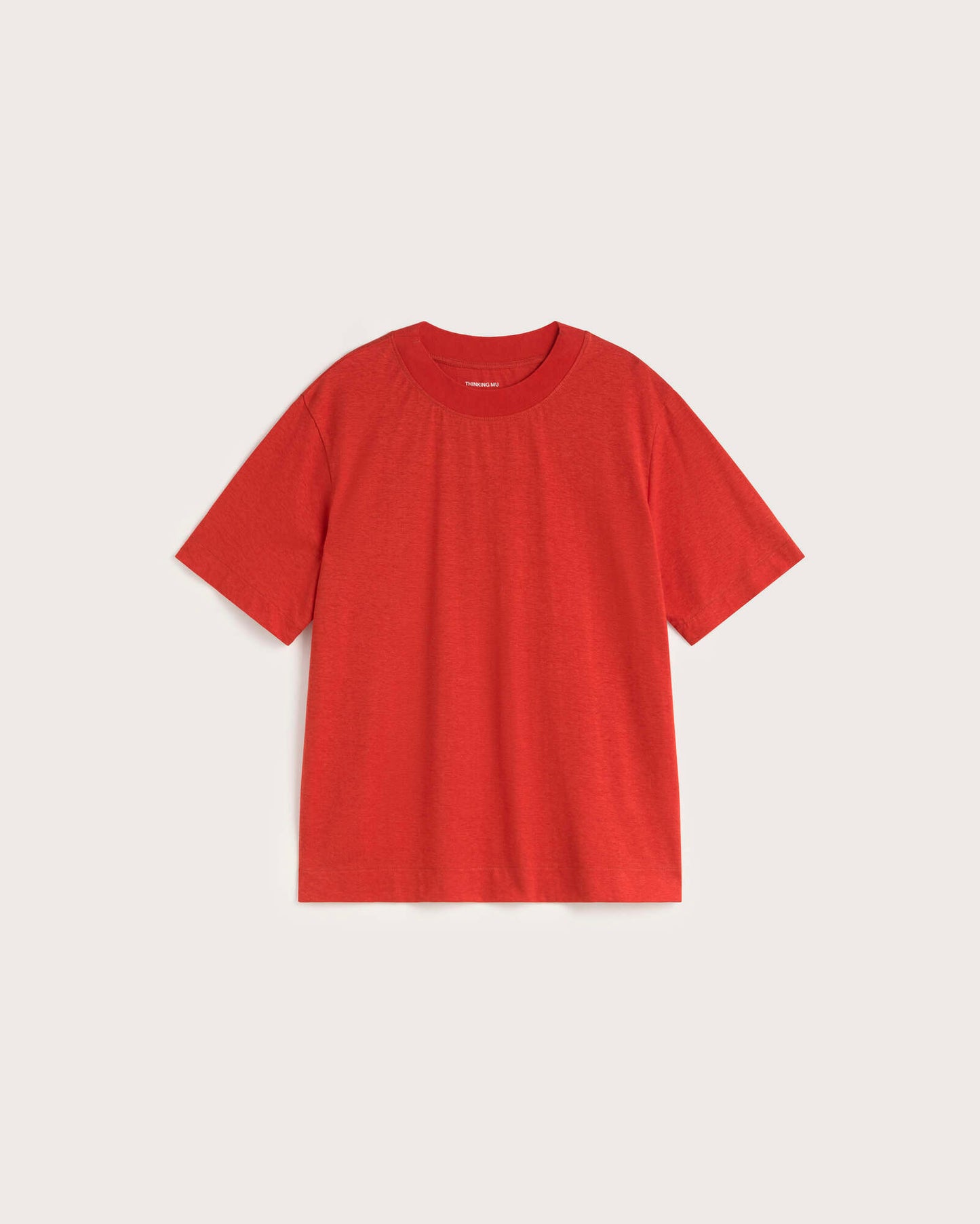Camiseta roja hemp Roy sostenible silueta - 1
