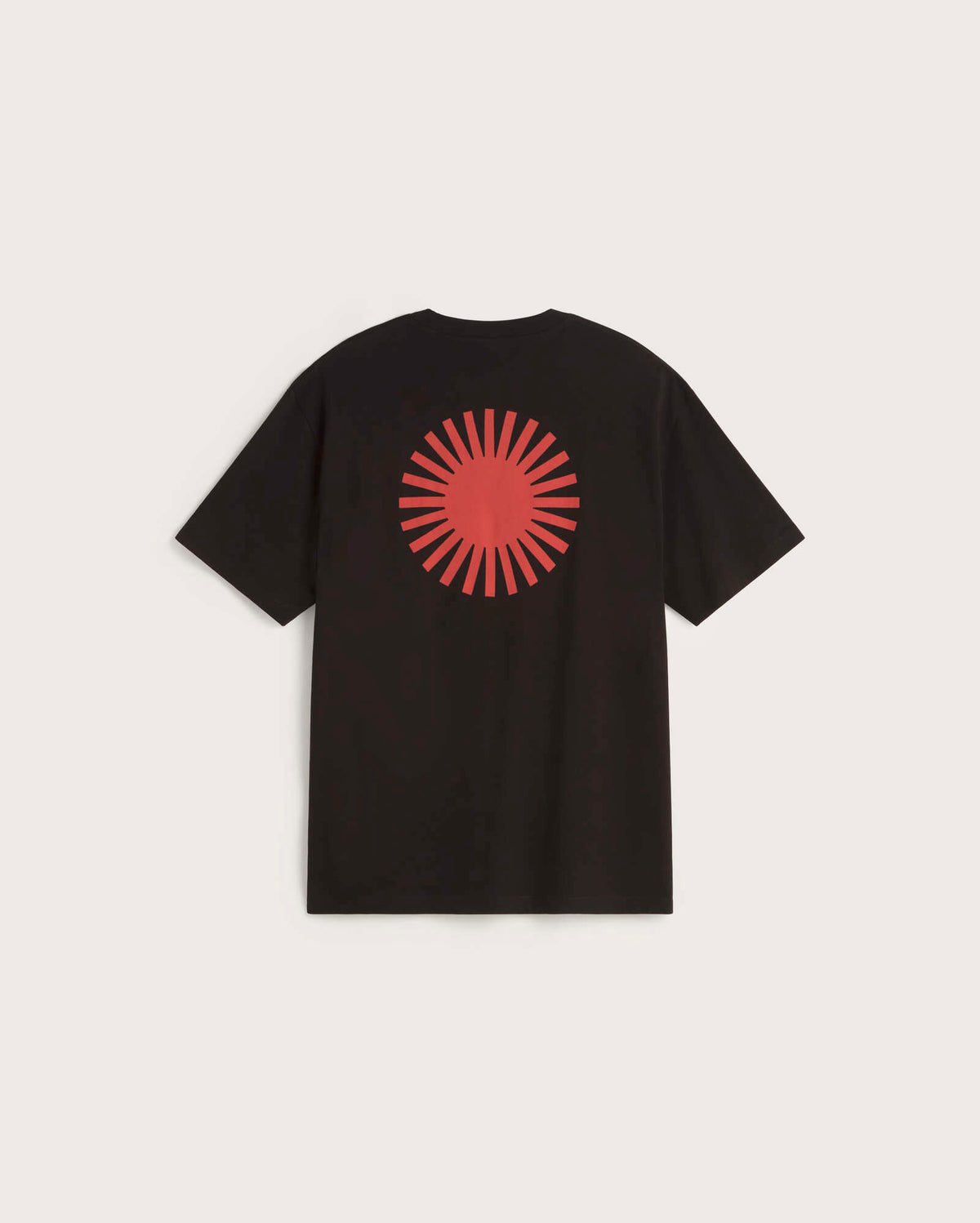 Camiseta negra sol espalda rojo Aaron sostenible silueta - 3