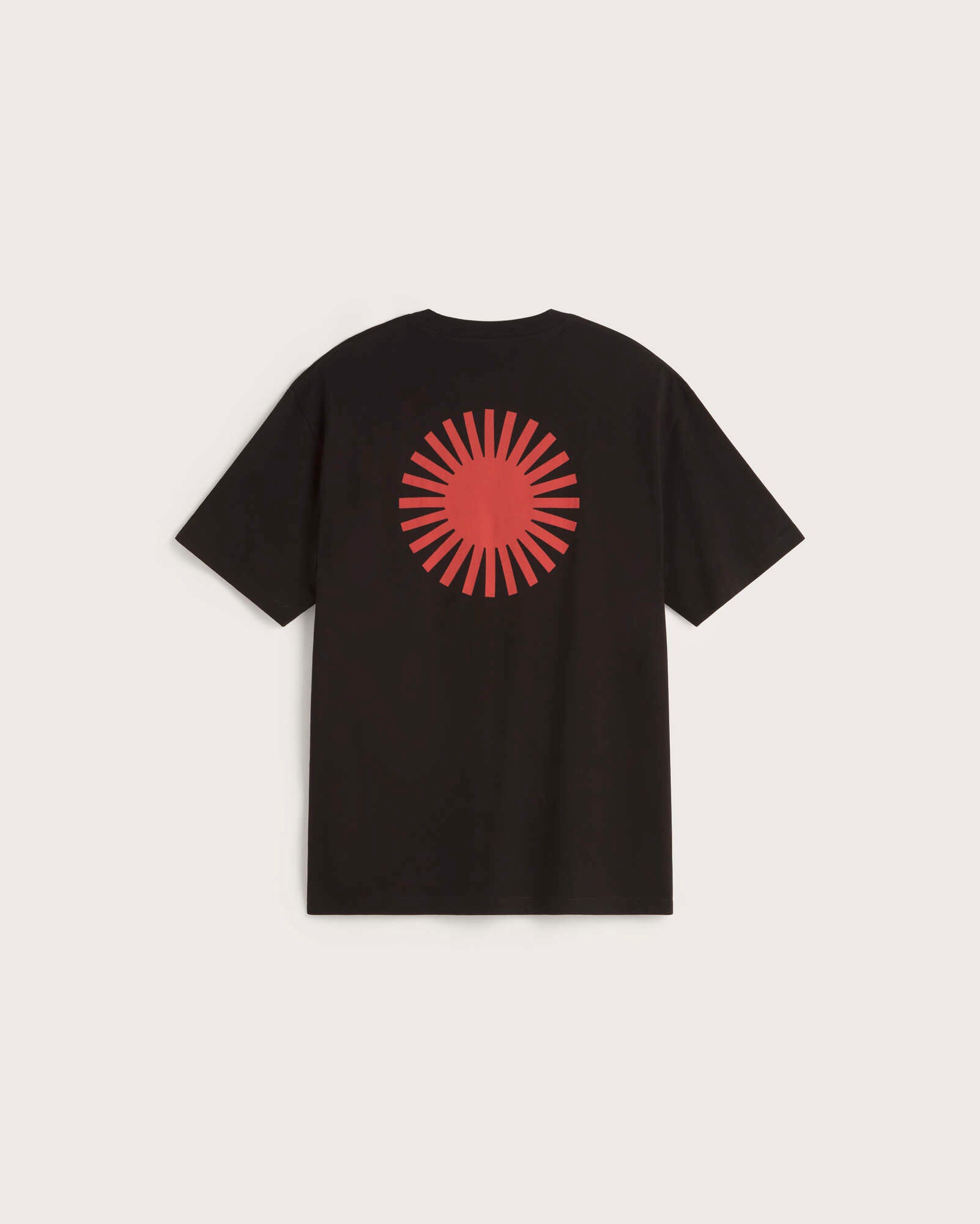 Camiseta negra sol espalda rojo Aaron sostenible silueta - 3