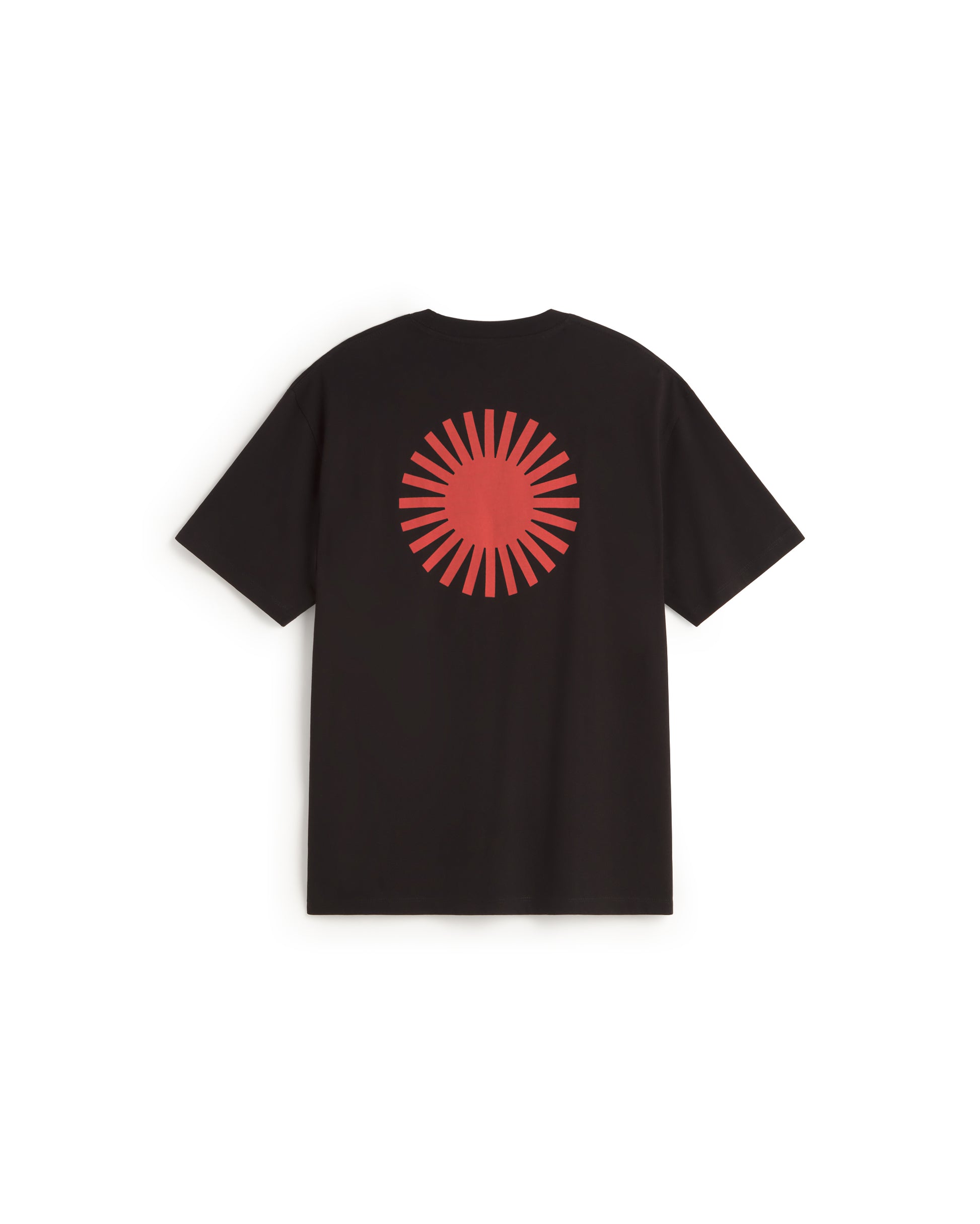 Camiseta negra sol espalda rojo Aaron sostenible silueta - 3