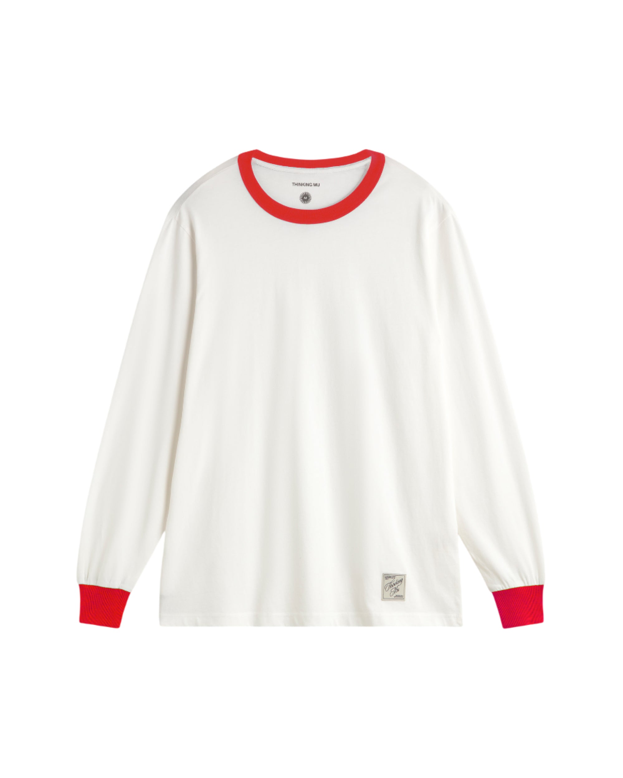 Camiseta manga larga puños rojos Emilio R sostenible silueta - 1