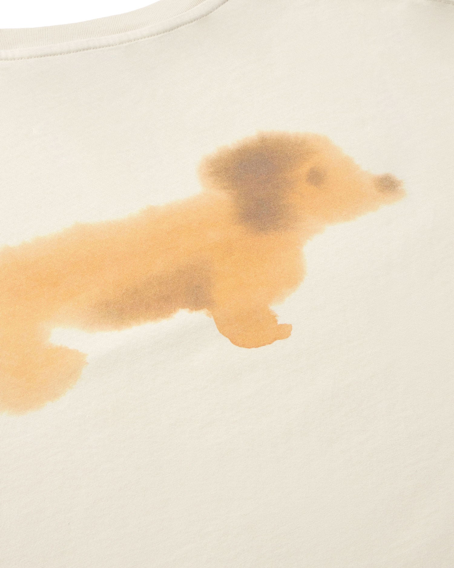 Camiseta blanca perro salchicha Aaron sostenible silueta - 2