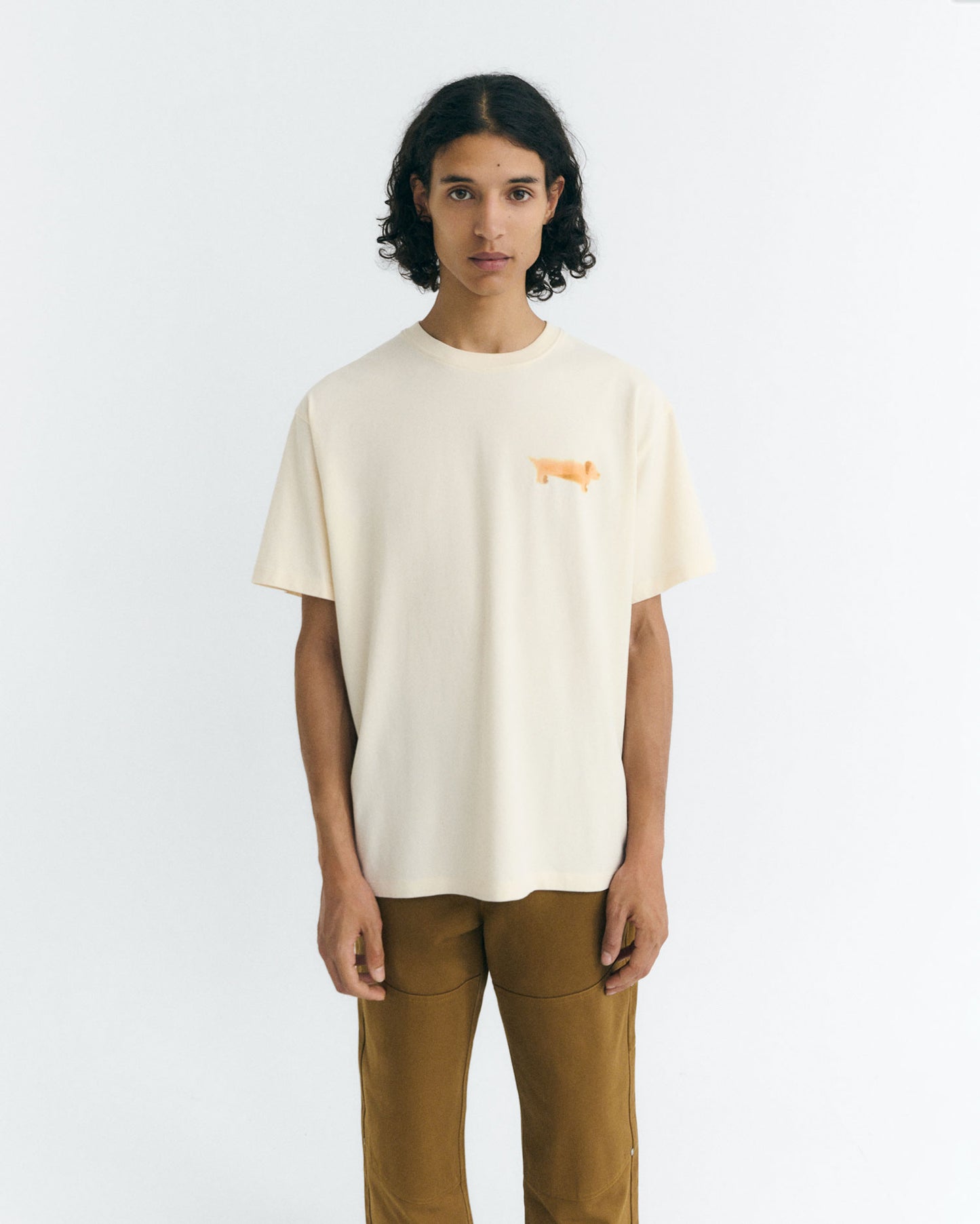 Camiseta blanca perro salchicha Aaron sostenible - 1