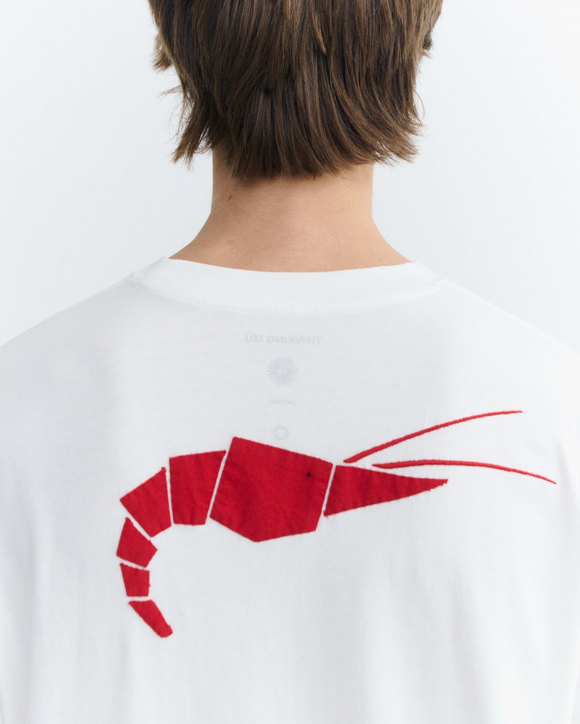 Aaron Patched Origami Back Patched Lobster Men's T-Shirt - Thinking Mu