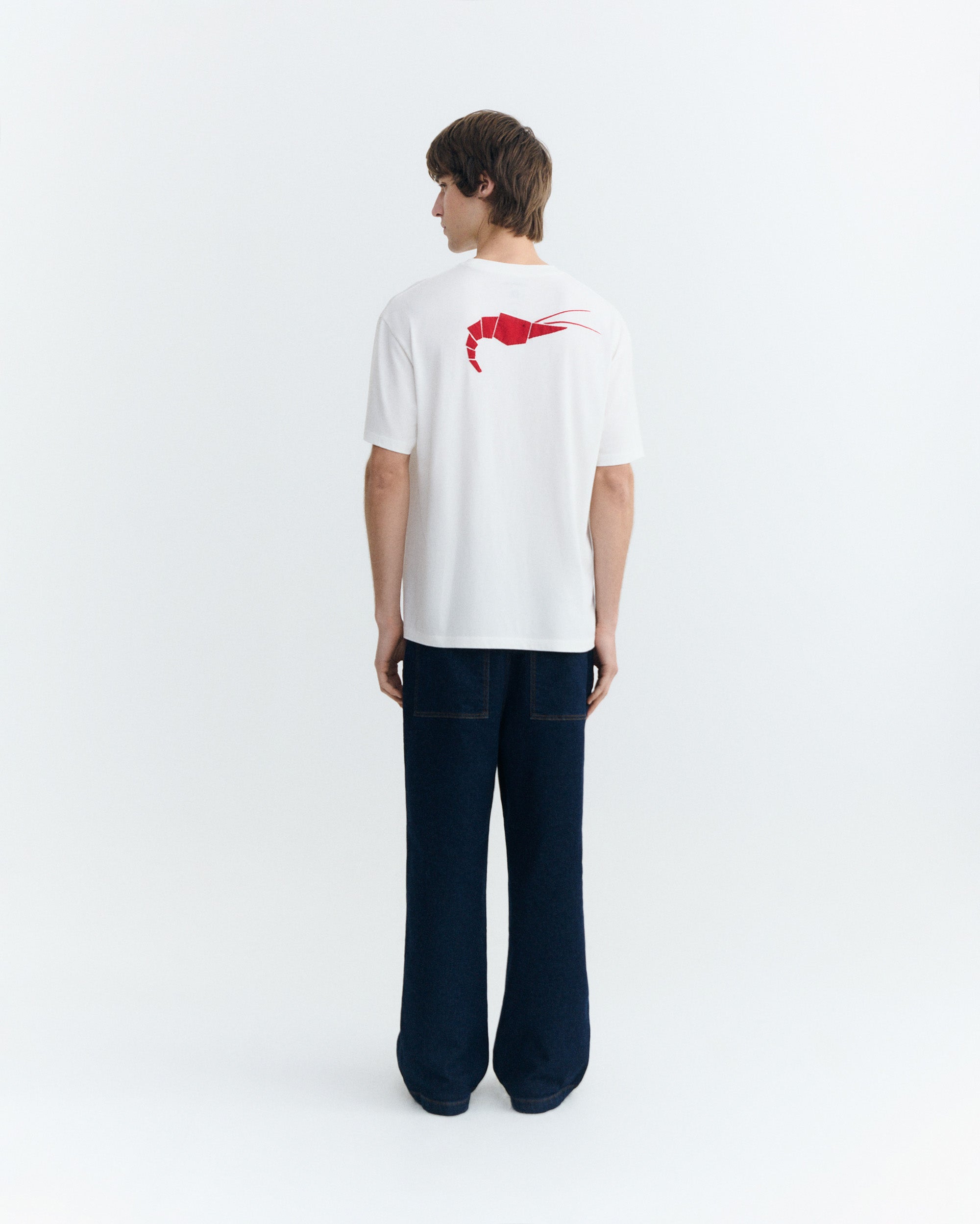 Aaron Patched Origami Back Patched Lobster Men's T-Shirt - Thinking Mu