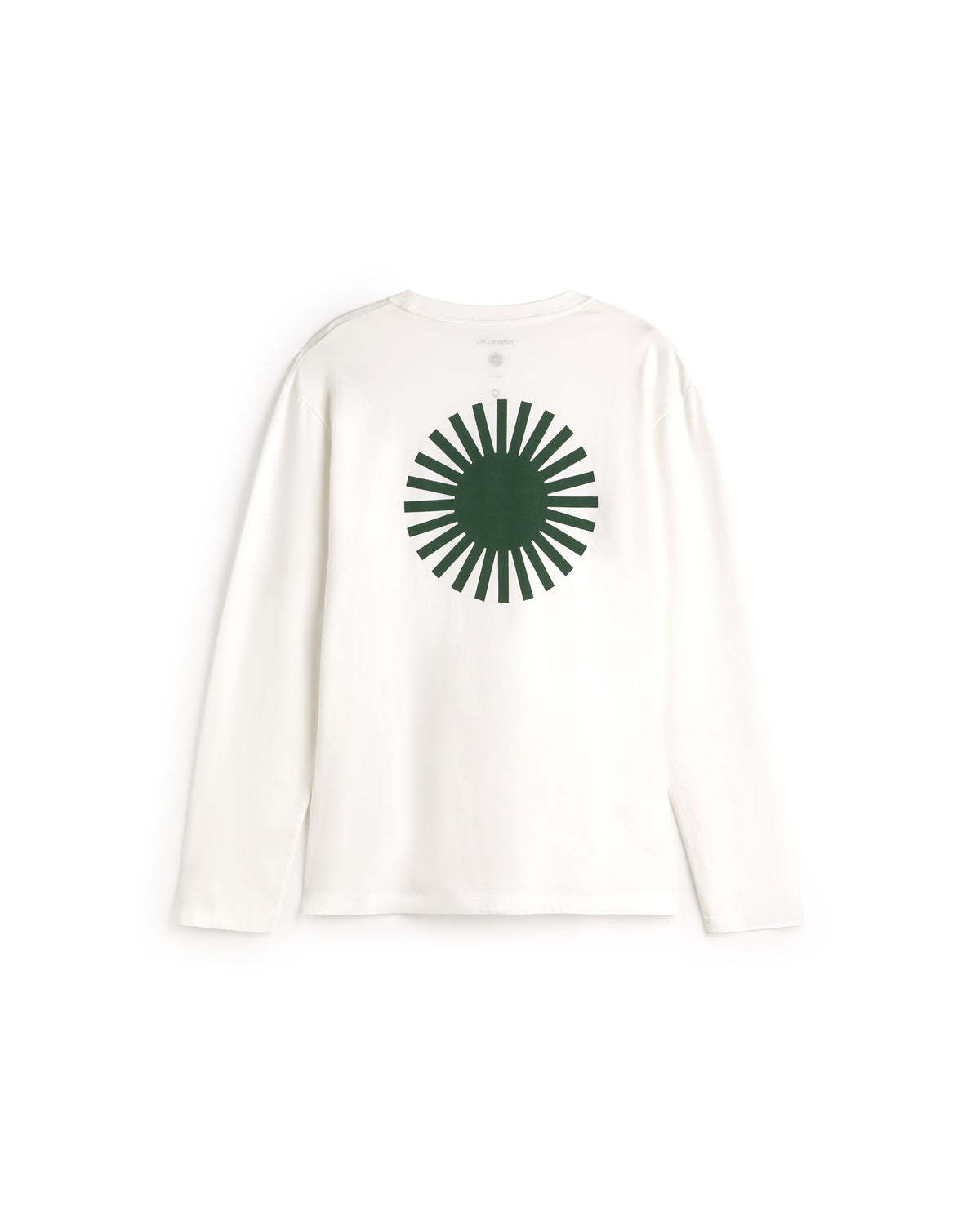 Camiseta manga larga blanca sol espalda verde Emilio sostenible silueta - 3