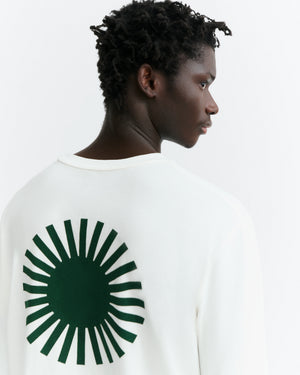 Camiseta manga larga blanca sol espalda verde Emilio sostenible - 5