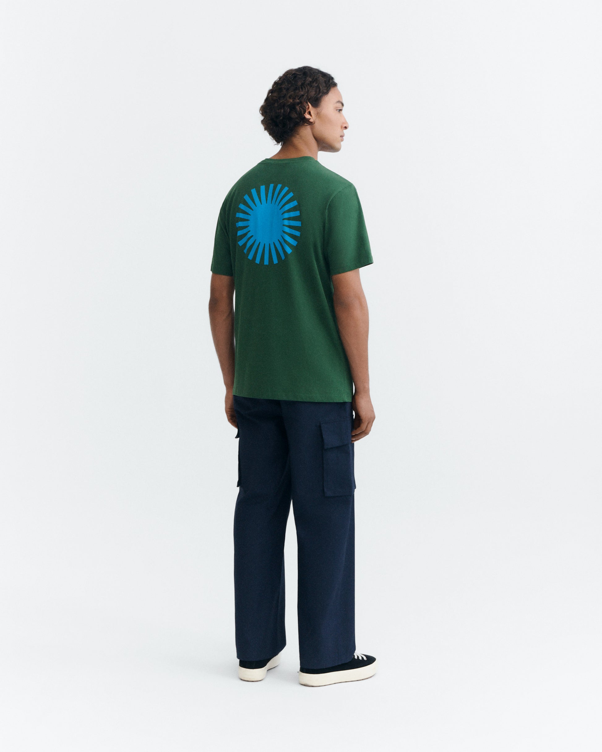 Camiseta verde sol espalda azul Zach sostenible - 4