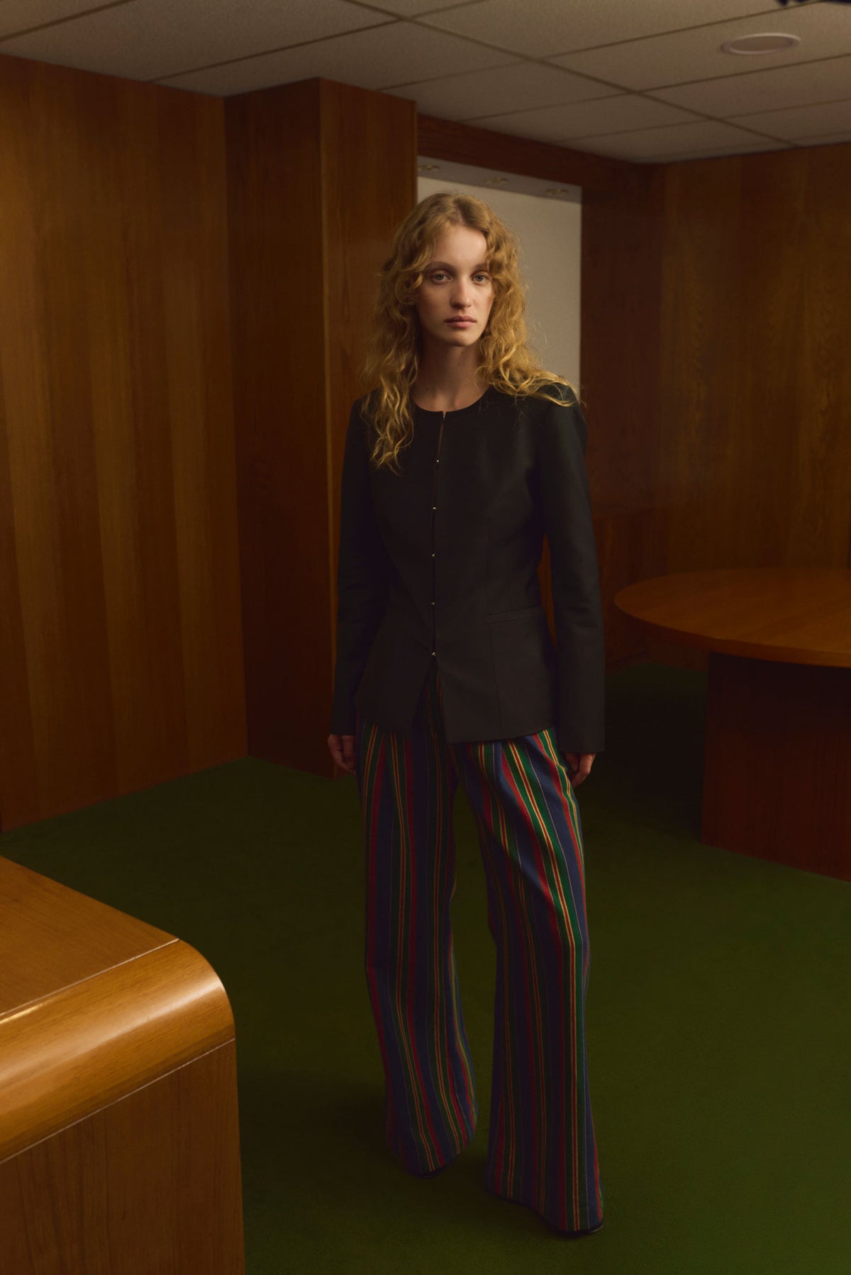 Wide-leg low-rise striped Patricia trousers