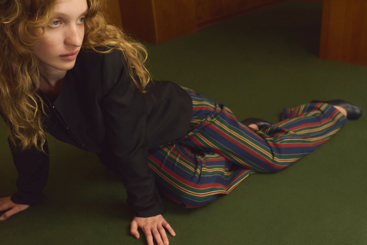Wide-leg low-rise striped Patricia trousers