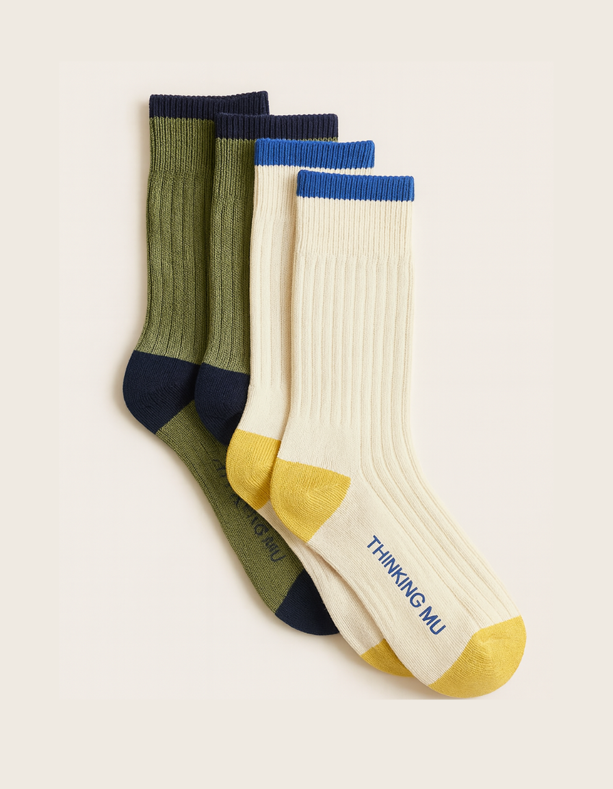 Pack calcetines verdes y crudos