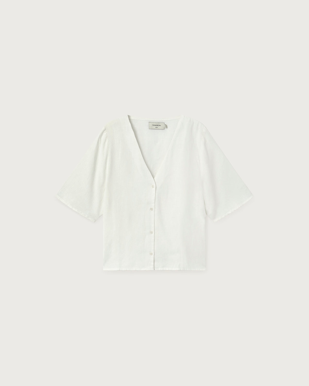 Blusa blanca hemp Libelula sostenible  - silueta 1