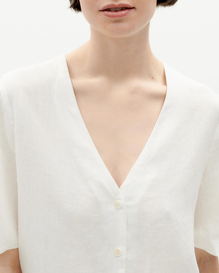 Blusa blanca hemp Libelula sostenible -3