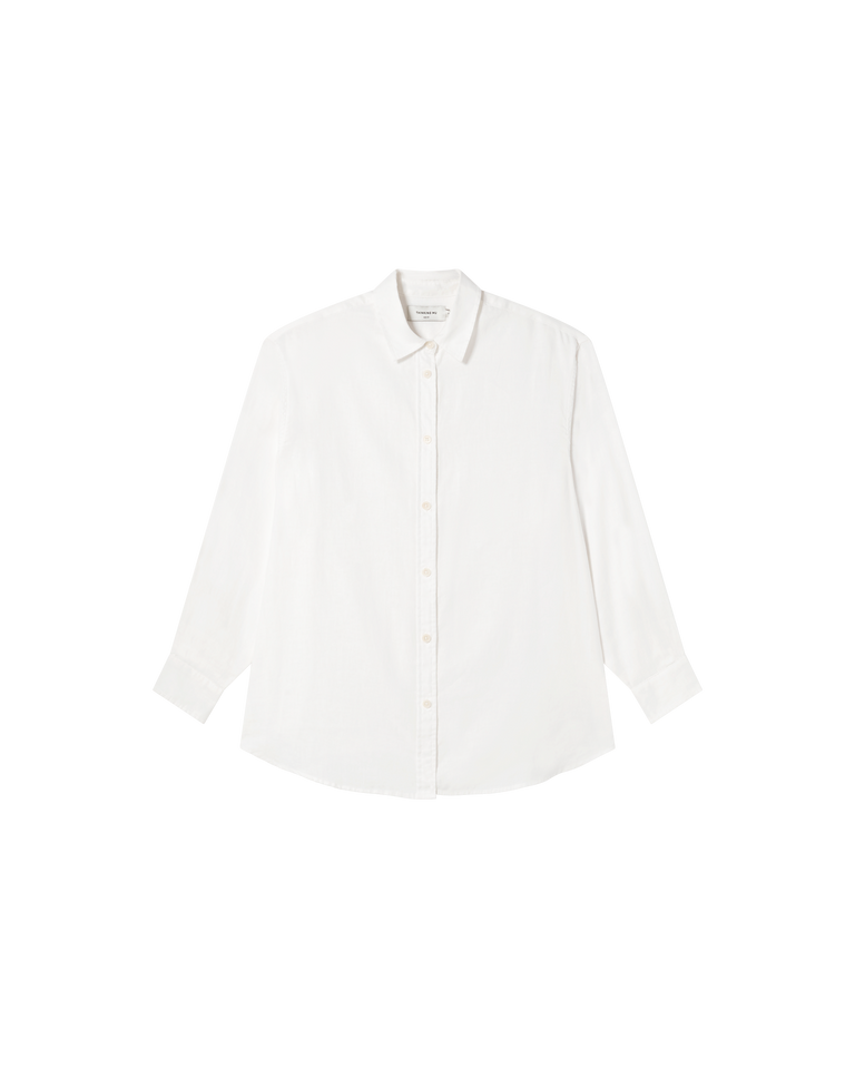 Blusa blanca oversize hemp Gia sostenible -siluetax