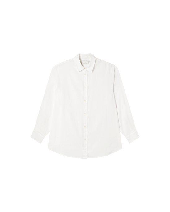 Blusa blanca oversize hemp Gia sostenible -siluetax