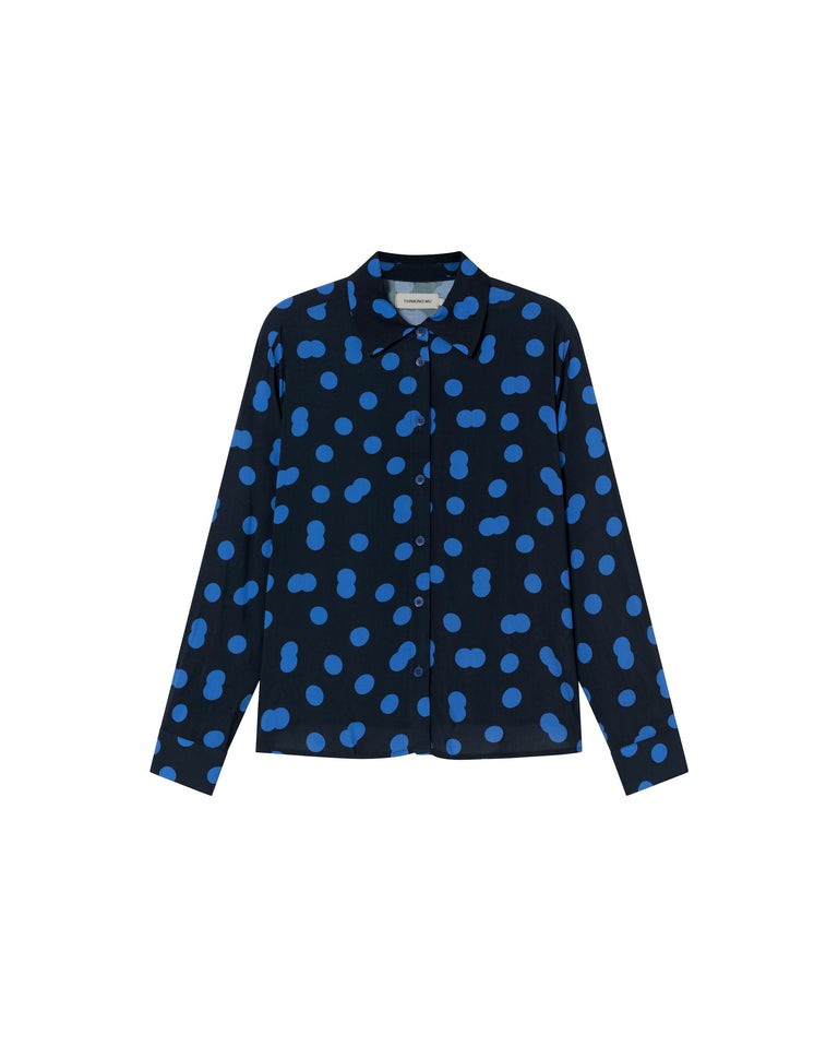 Blusa azul Dots Kati sostenible-foto silueta7