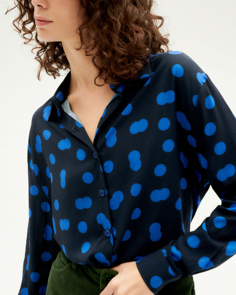Blusa azul Dots Kati sostenible-3