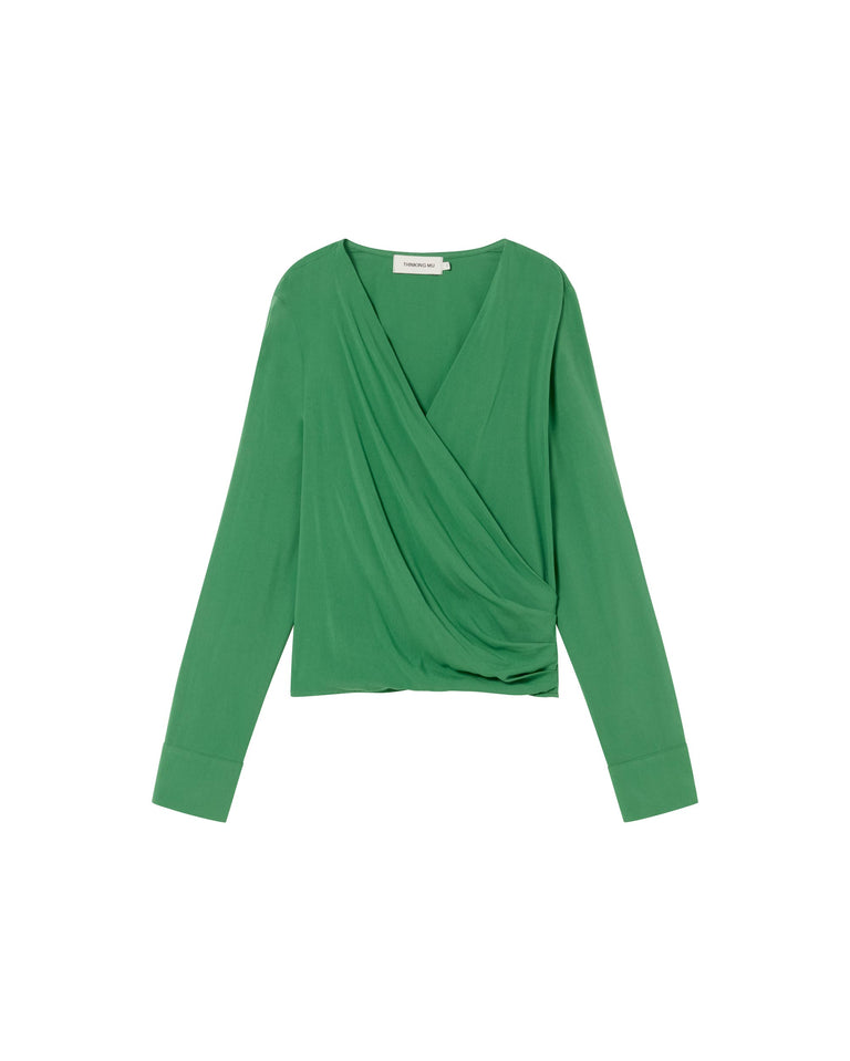 Blusa verde Dione sostenible-foto silueta6