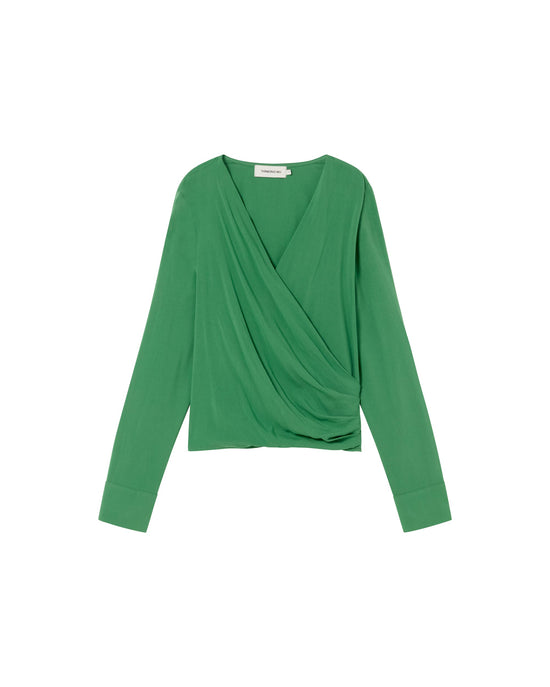 Blusa verde Dione sostenible-foto silueta6