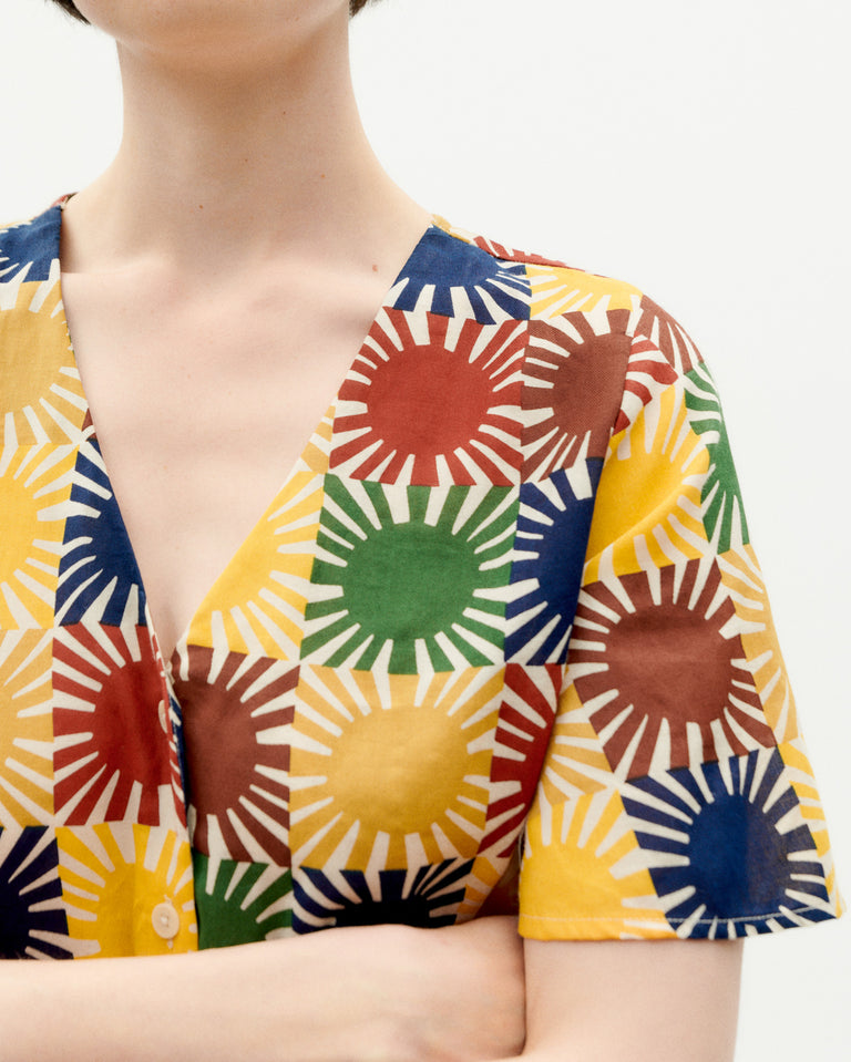 Blusa multicolor sol grid Libelula sostenible -3
