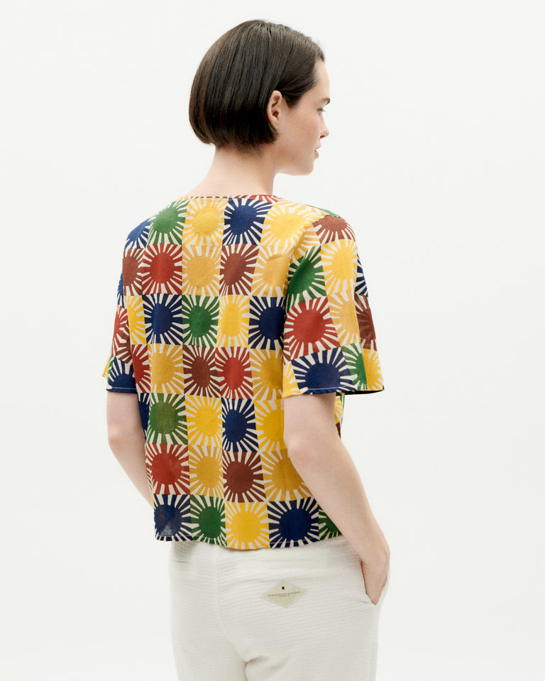 Blusa multicolor sol grid Libelula sostenible -4