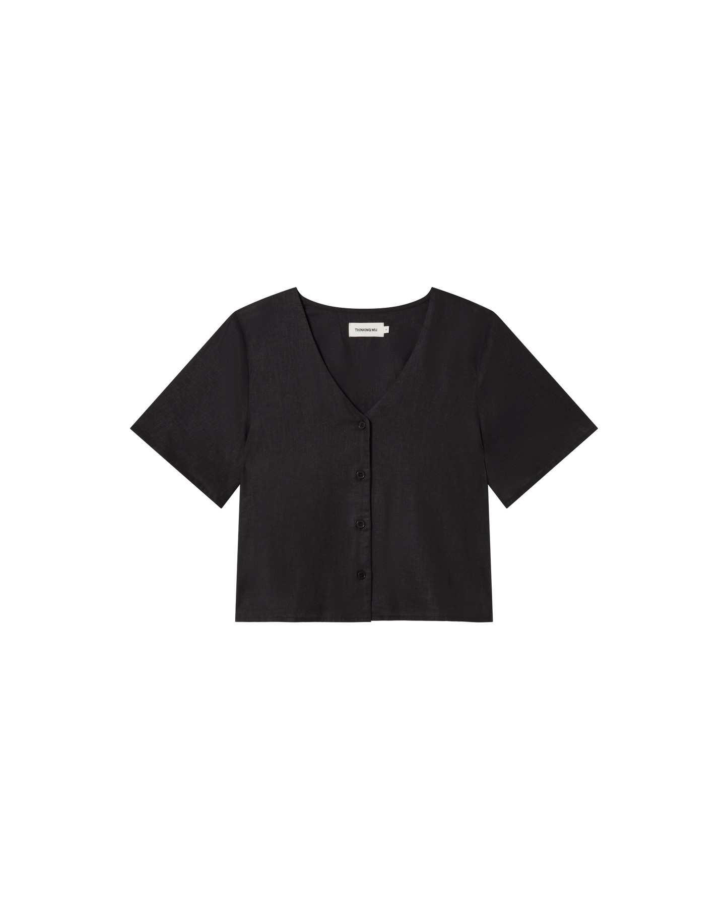 Blusa negra hemp Libelula sostenible  - silueta