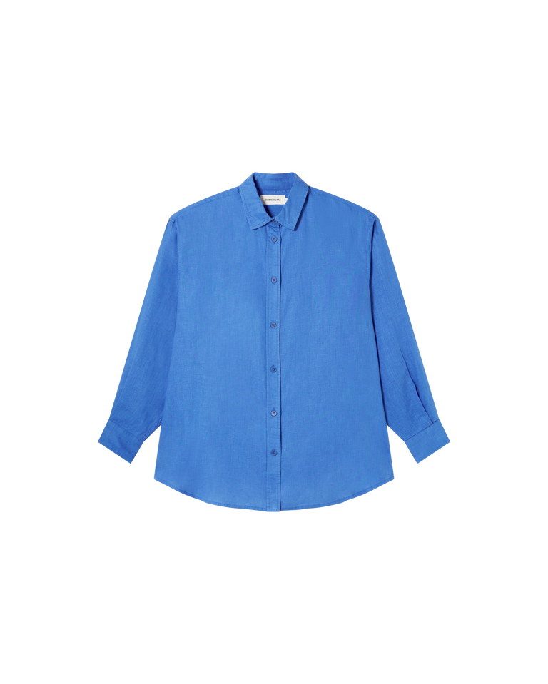 Blusa oversize azul hemp Gia sostenible -siluetax
