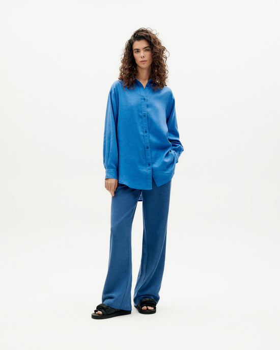 Blusa oversize azul hemp Gia sostenible -2