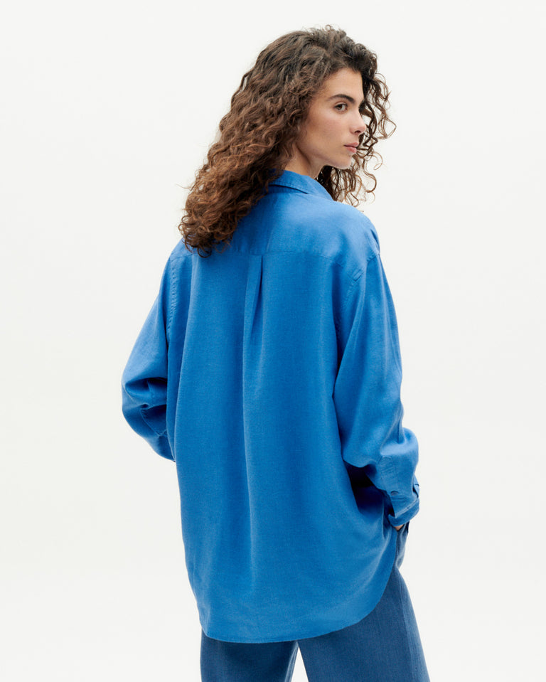 Blusa oversize azul hemp Gia sostenible -4
