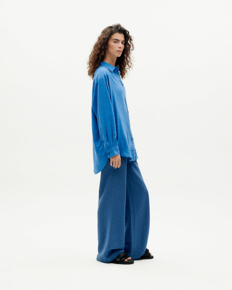 Blusa oversize azul hemp Gia sostenible -5