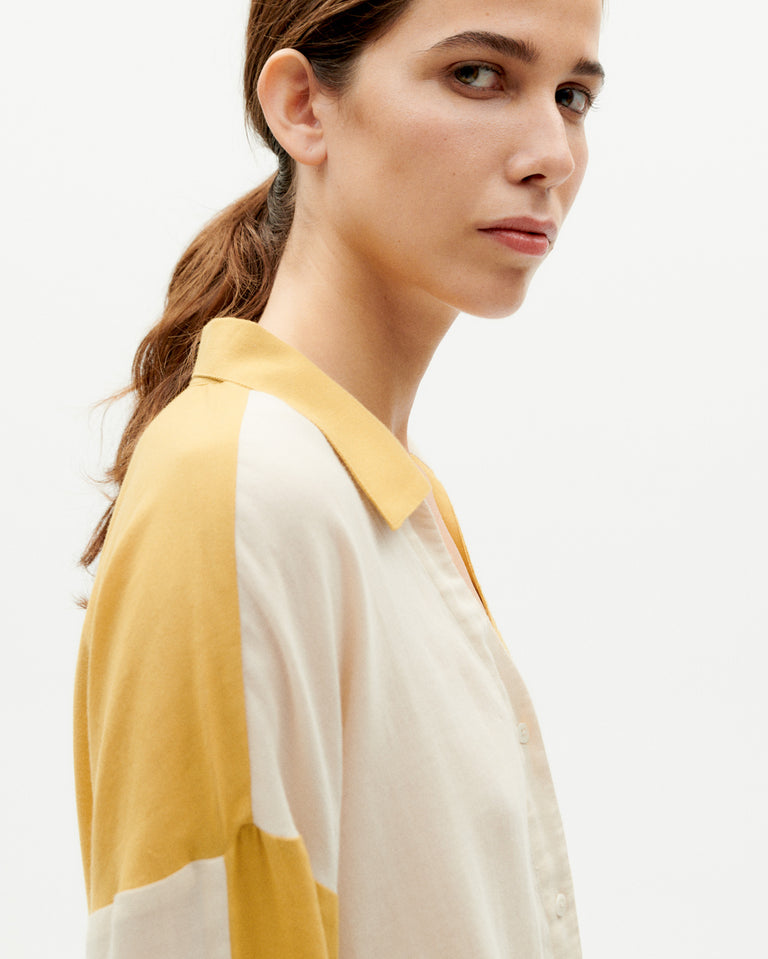 Blusa amarilla patched Margaret sostenible -3