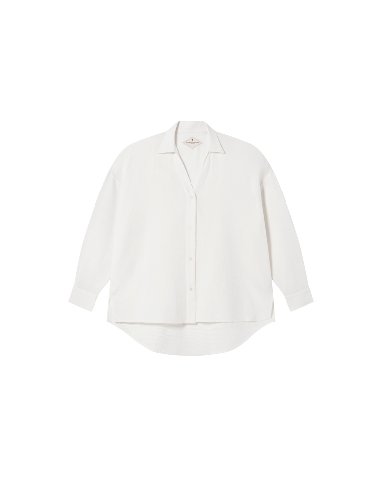 Blusa blanca Margaret sostenible -siluetax