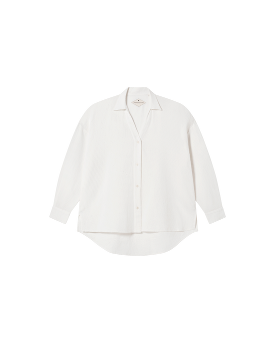 Blusa blanca Margaret sostenible -siluetax