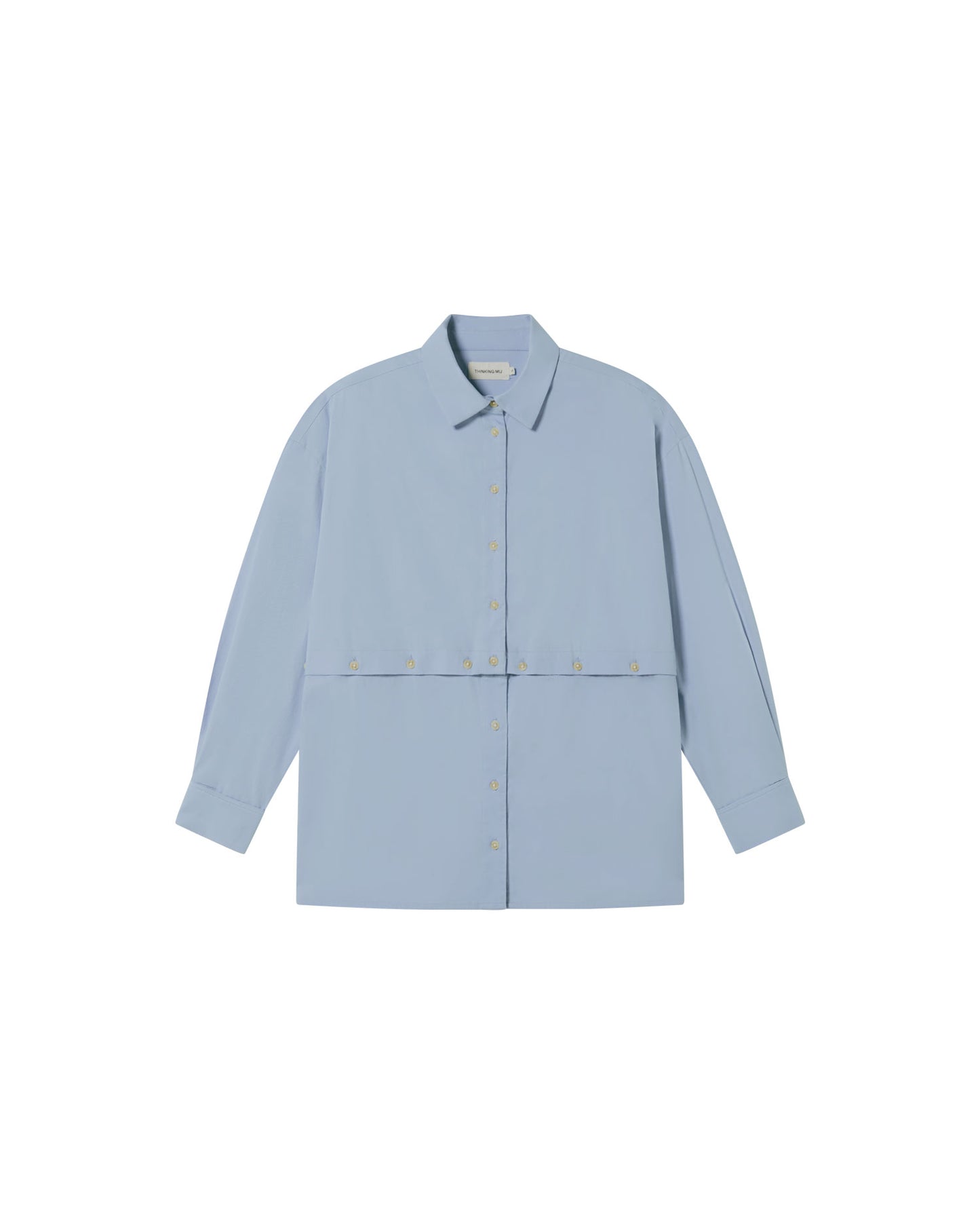 Blusa azul Nataly sostenible - silueta 1