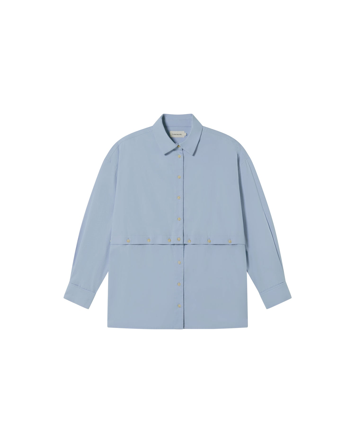 Blusa azul Nataly sostenible - silueta 1